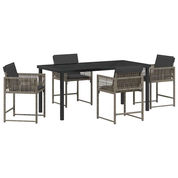 Have Spisebordssæt 5 pcs Grå polyrattan