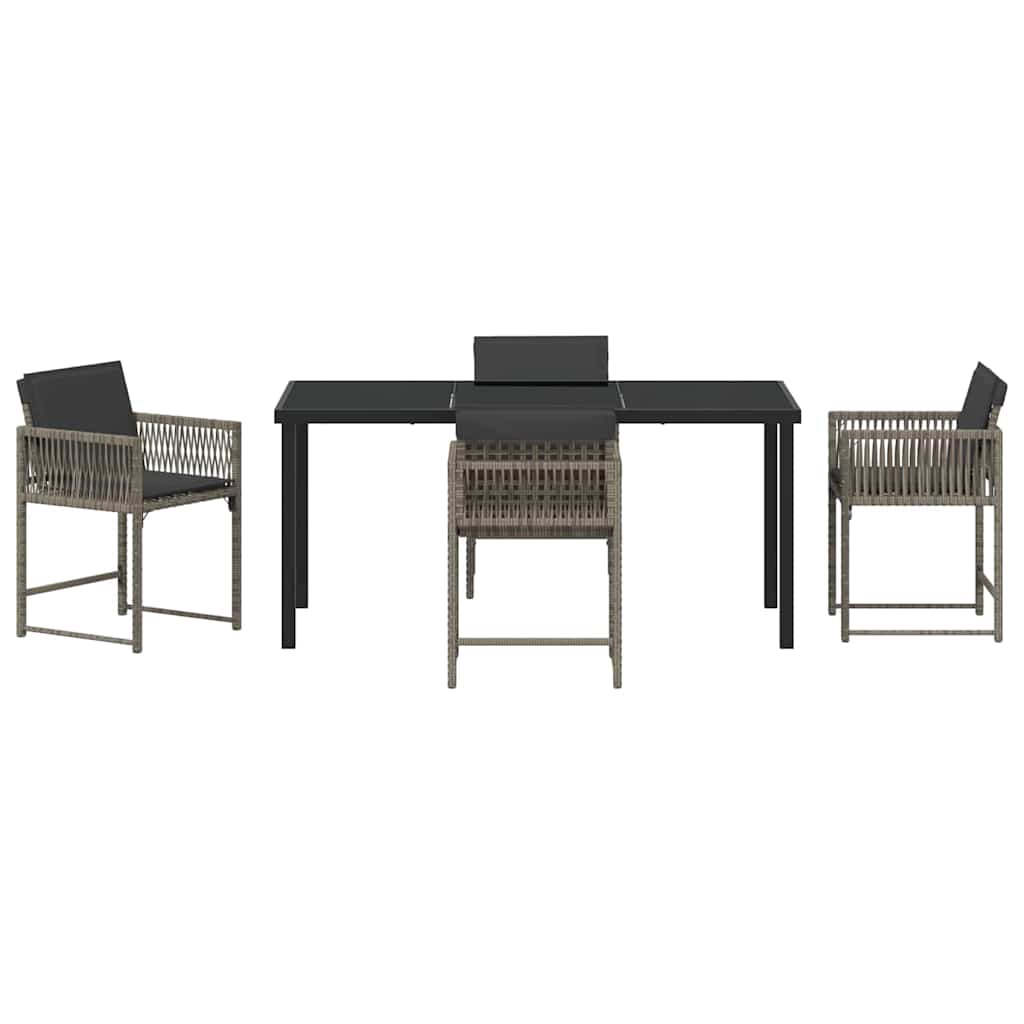 Have Spisebordssæt 5 pcs Grå polyrattan