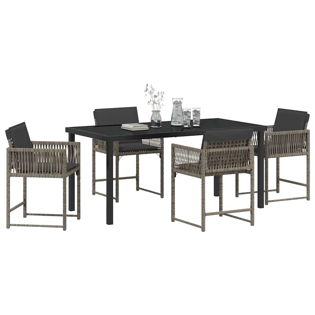 Have Spisebordssæt 5 pcs Grå polyrattan