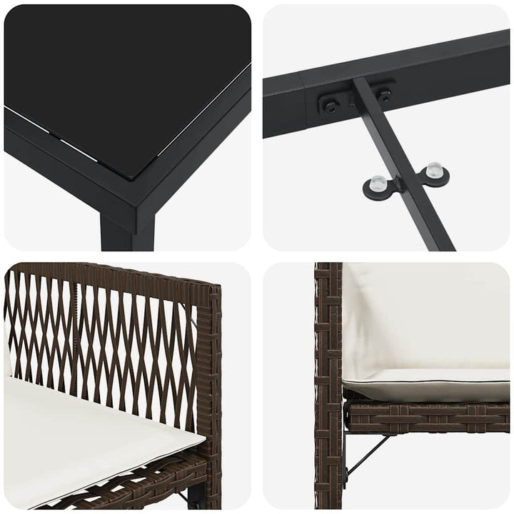 Have Spisebordssæt 5 pcs Brun polyrattan
