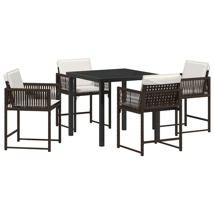 Have Spisebordssæt 5 pcs Brun polyrattan