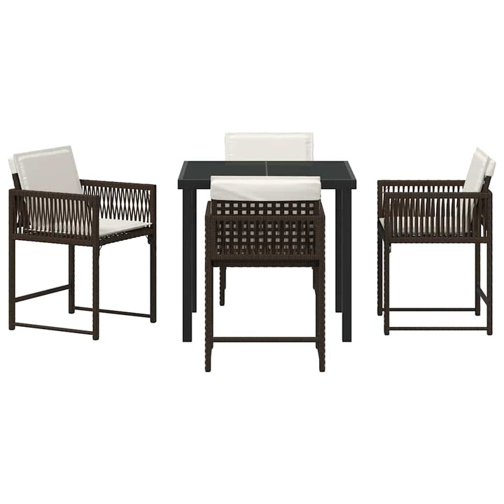 Have Spisebordssæt 5 pcs Brun polyrattan