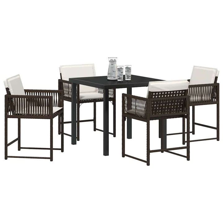 Have Spisebordssæt 5 pcs Brun polyrattan