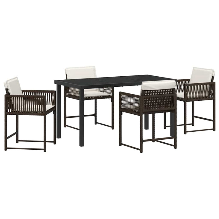Have Spisebordssæt 5 pcs Brun polyrattan