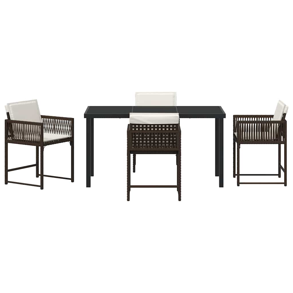 Have Spisebordssæt 5 pcs Brun polyrattan