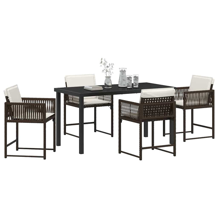 Have Spisebordssæt 5 pcs Brun polyrattan