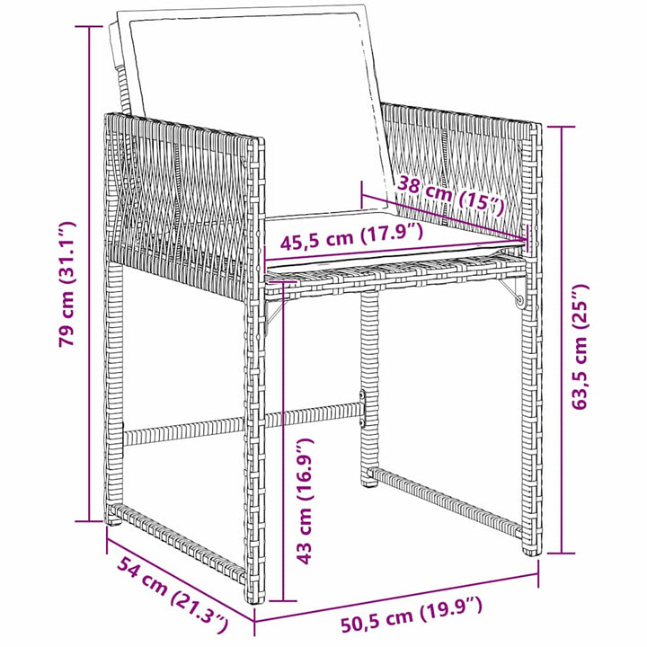 Have Spisebordssæt 5 pcs Brun polyrattan