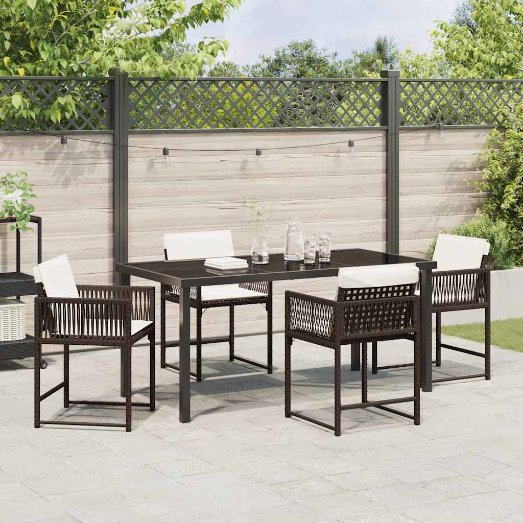 Have Spisebordssæt 5 pcs Brun polyrattan