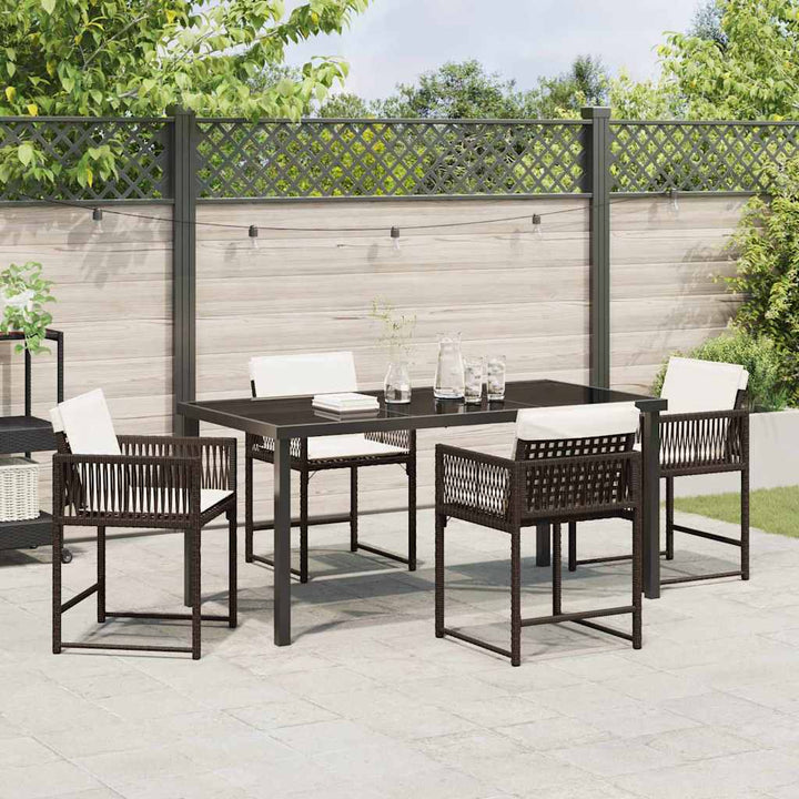 Have Spisebordssæt 5 pcs Brun polyrattan