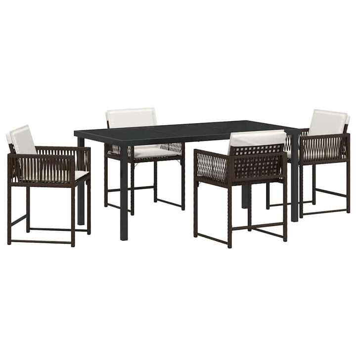 Have Spisebordssæt 5 pcs Brun polyrattan