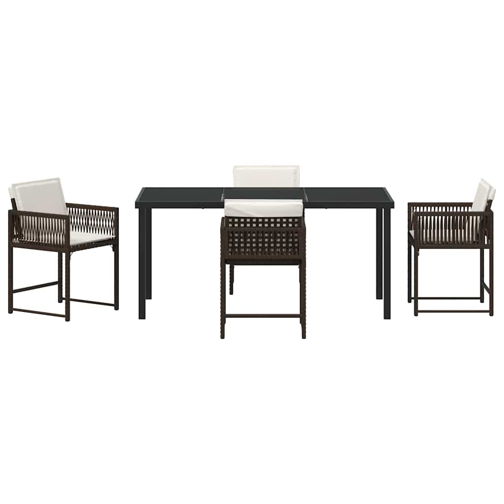 Have Spisebordssæt 5 pcs Brun polyrattan