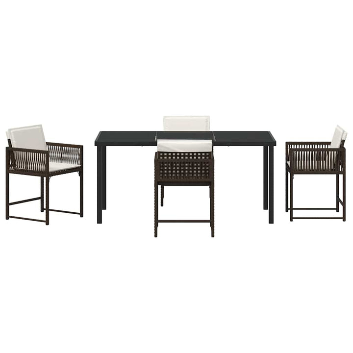 Have Spisebordssæt 5 pcs Brun polyrattan