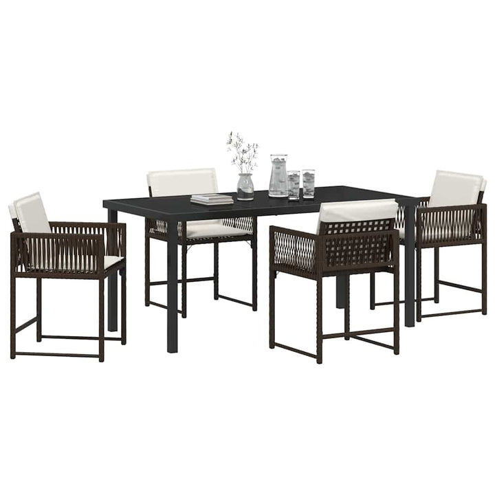 Have Spisebordssæt 5 pcs Brun polyrattan