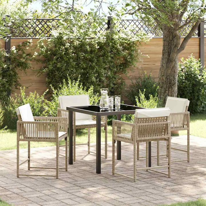 Have Spisebordssæt 5 pcs Beige polyrattan