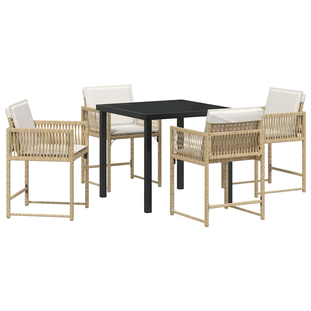 Have Spisebordssæt 5 pcs Beige polyrattan