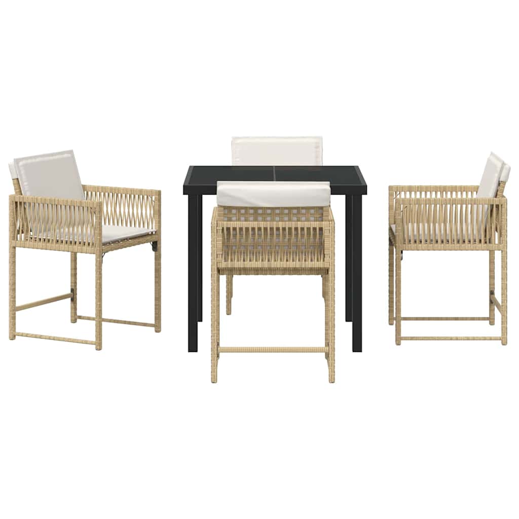 Have Spisebordssæt 5 pcs Beige polyrattan