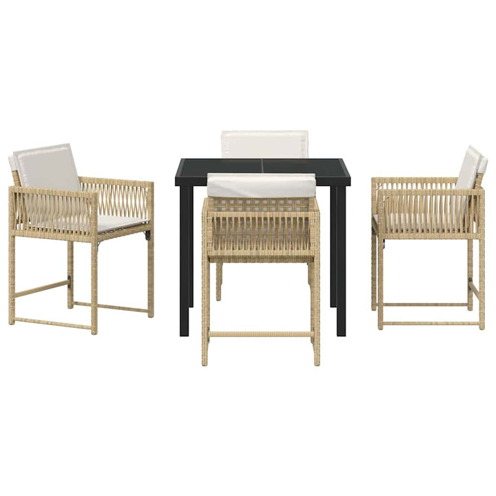 Have Spisebordssæt 5 pcs Beige polyrattan