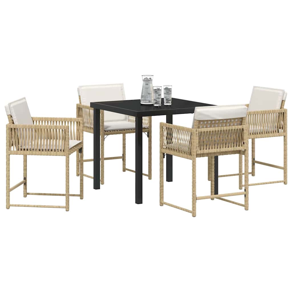 Have Spisebordssæt 5 pcs Beige polyrattan