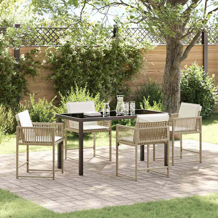 Have Spisebordssæt 5 pcs Beige polyrattan