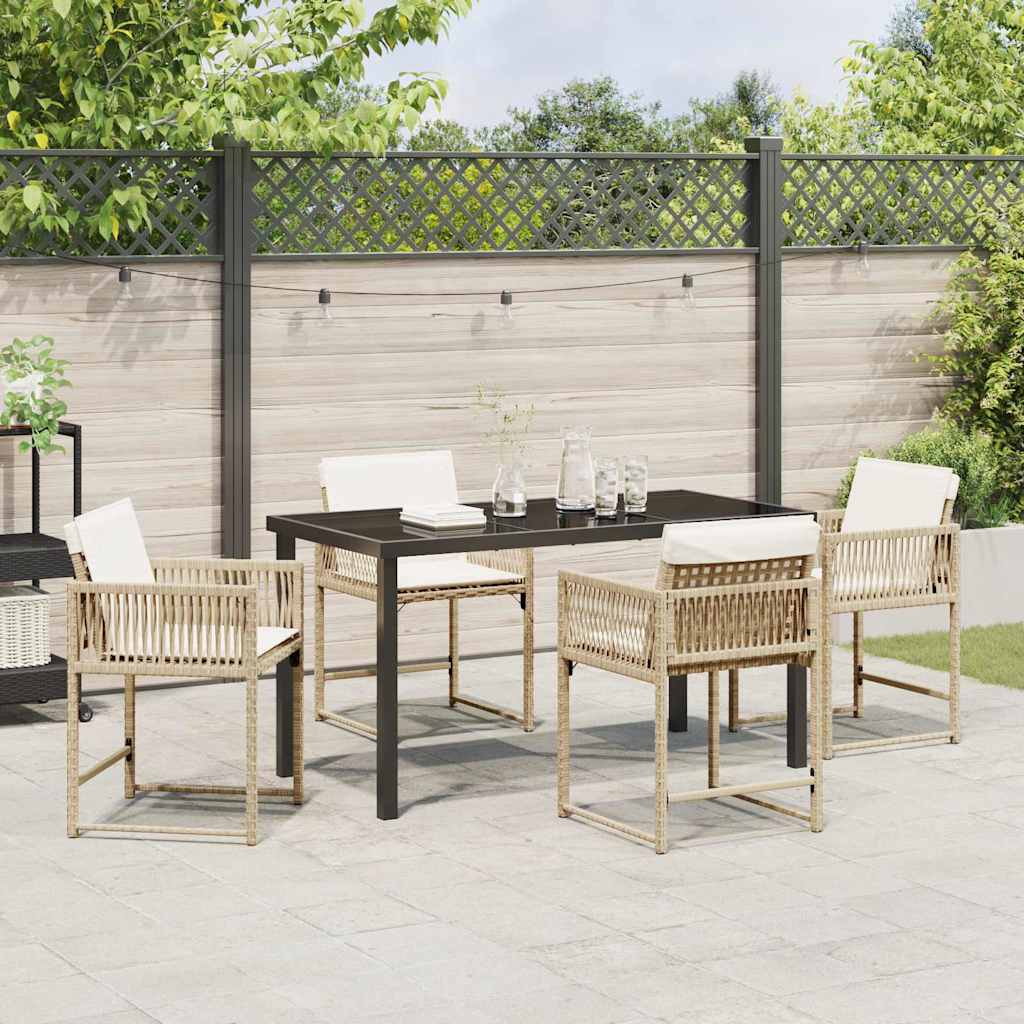Have Spisebordssæt 5 pcs Beige polyrattan