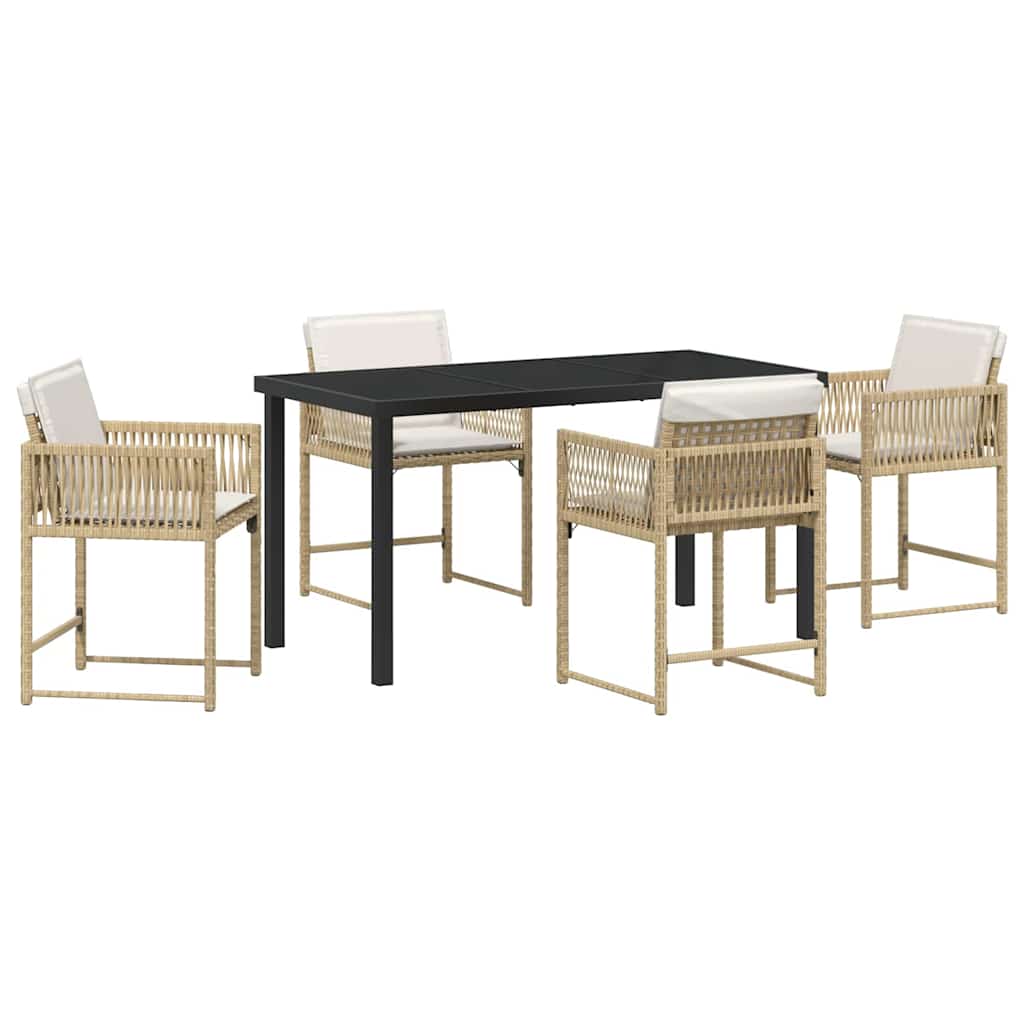 Have Spisebordssæt 5 pcs Beige polyrattan