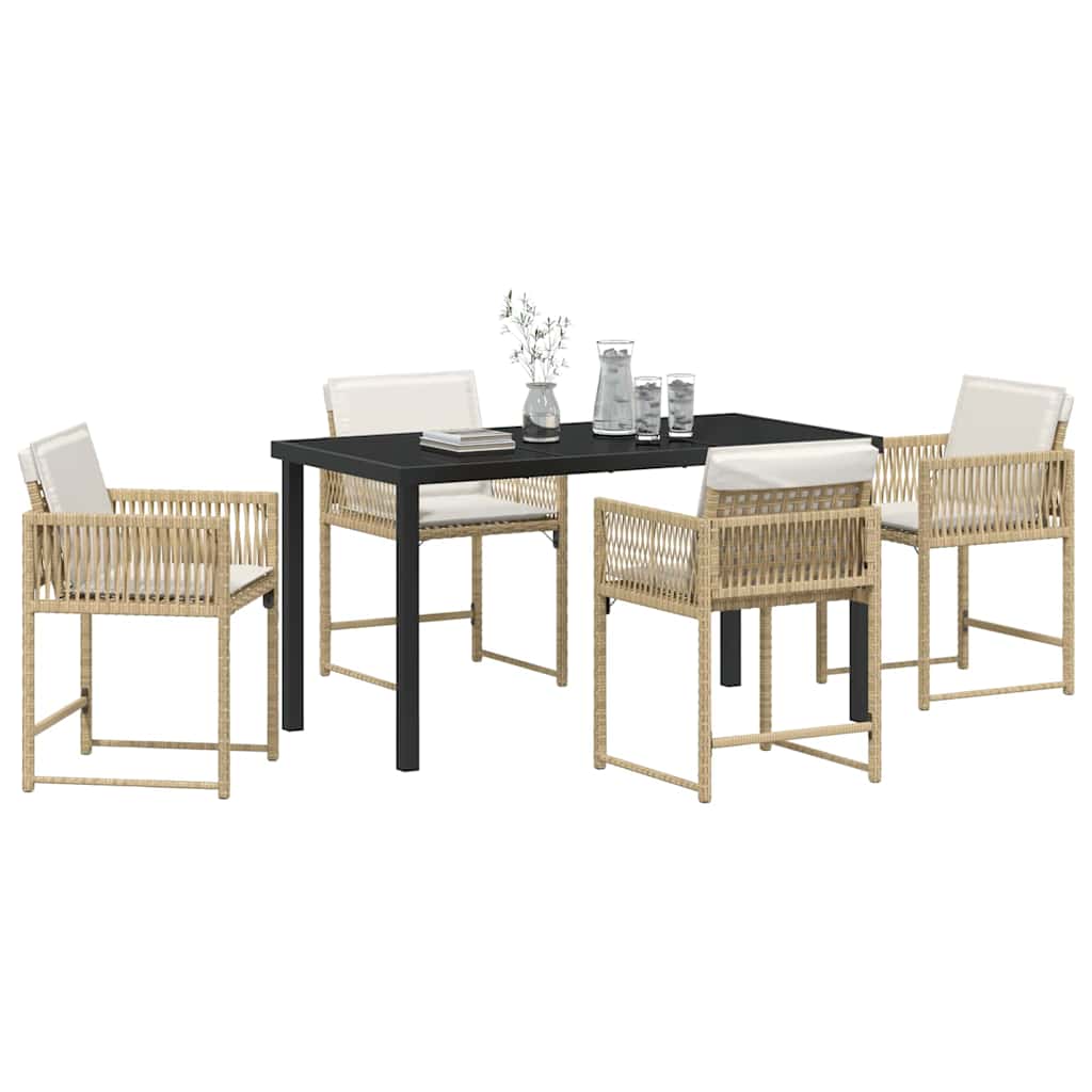 Have Spisebordssæt 5 pcs Beige polyrattan