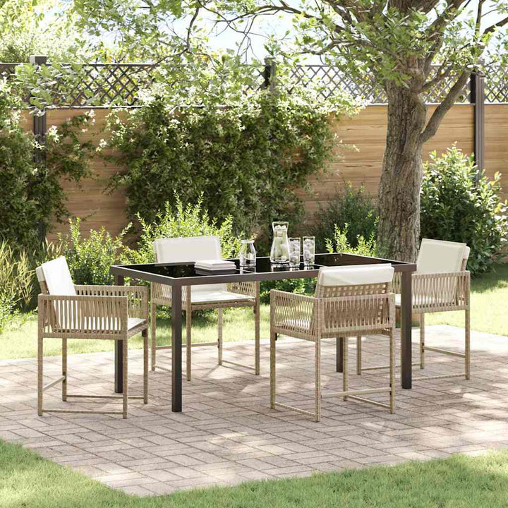 Have Spisebordssæt 5 pcs Beige polyrattan