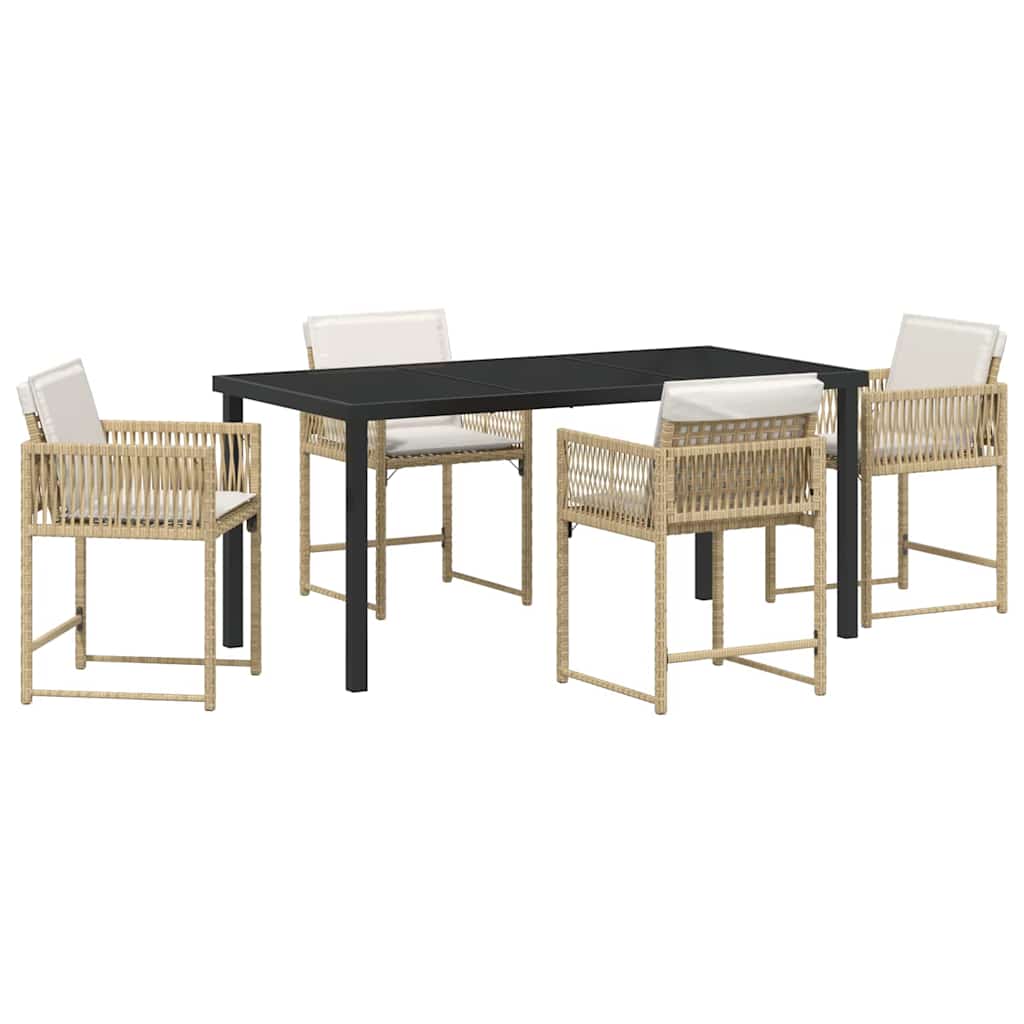 Have Spisebordssæt 5 pcs Beige polyrattan