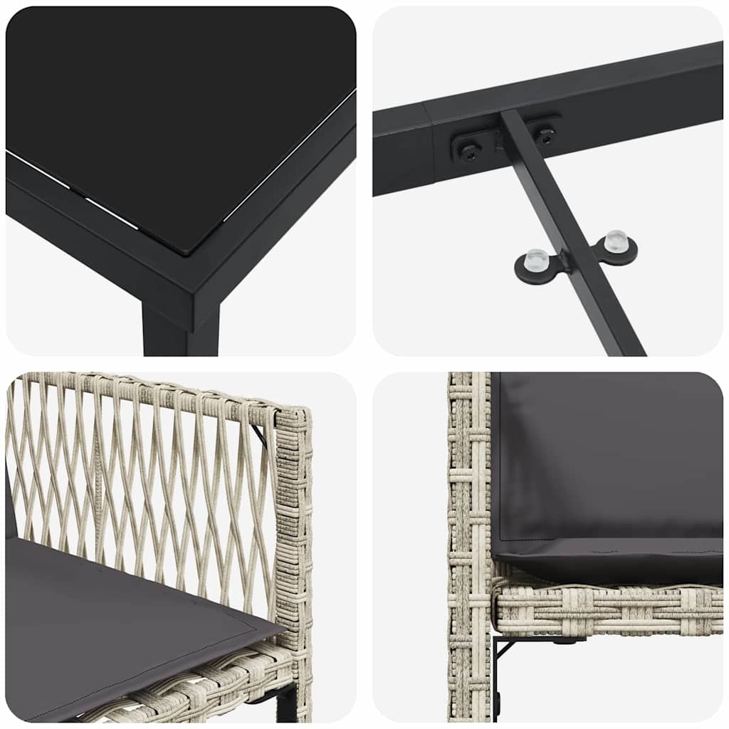 Have Spisebordssæt 5 pcs Lysegrå polyrattan