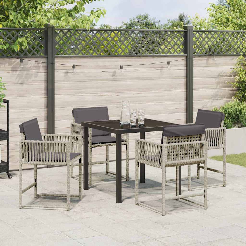 Have Spisebordssæt 5 pcs Lysegrå polyrattan