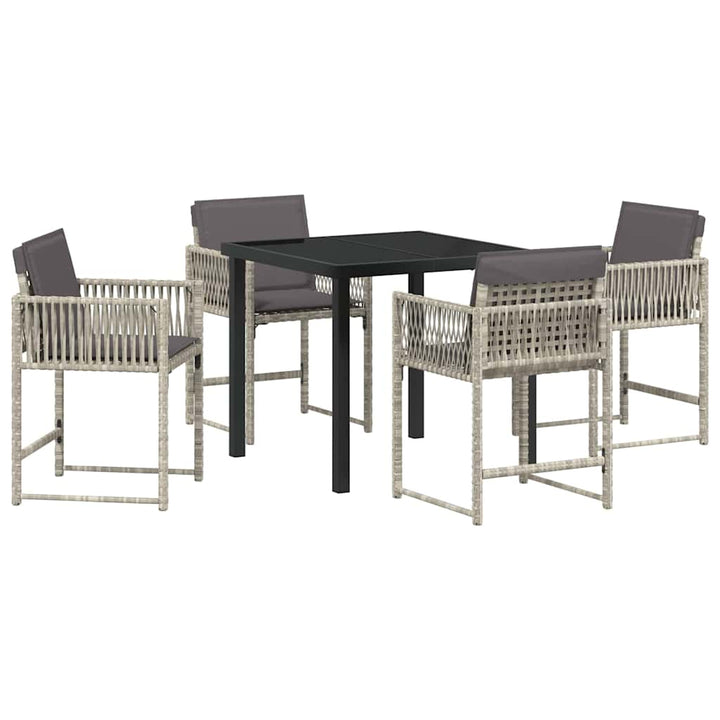 Have Spisebordssæt 5 pcs Lysegrå polyrattan