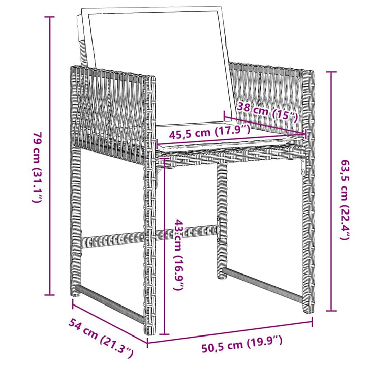 Have Spisebordssæt 5 pcs Lysegrå polyrattan