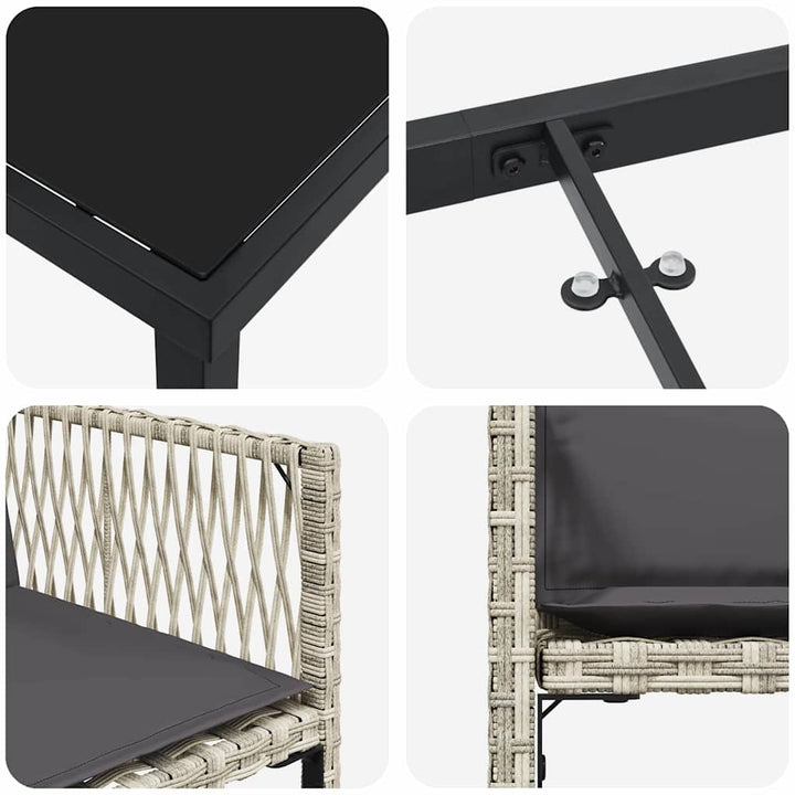 Have Spisebordssæt 5 pcs Lysegrå polyrattan