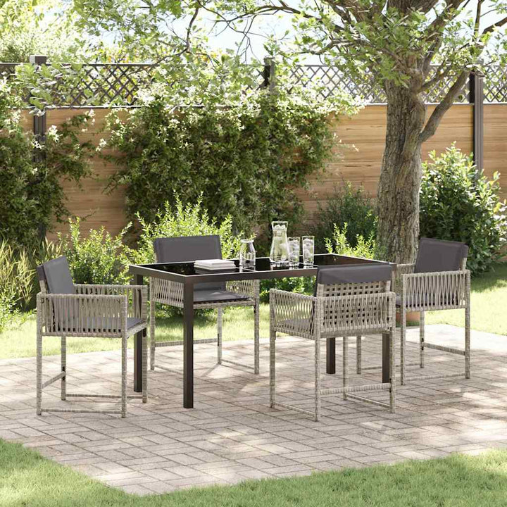 Have Spisebordssæt 5 pcs Lysegrå polyrattan
