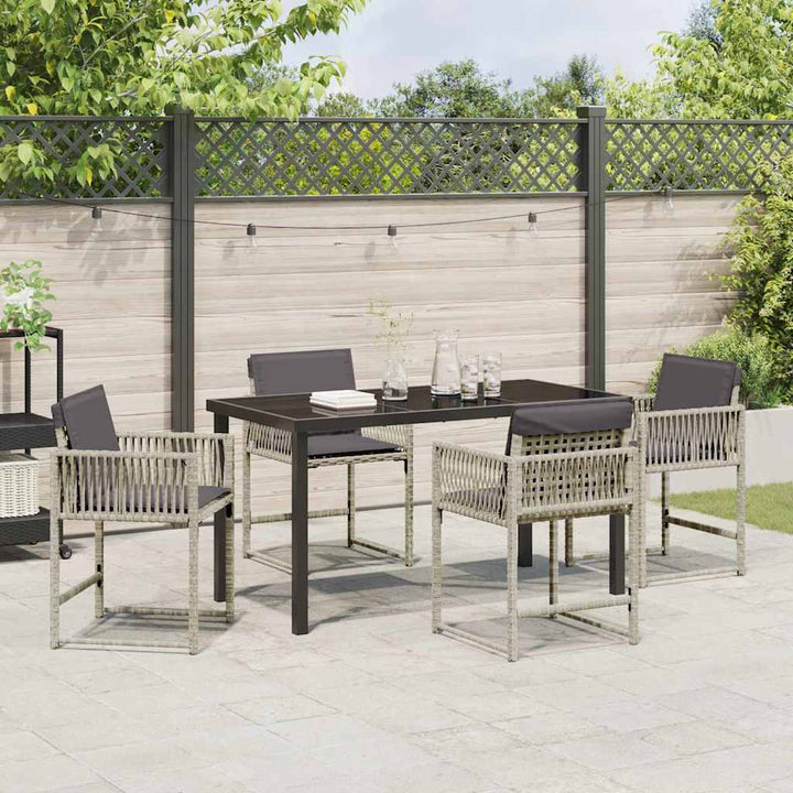 Have Spisebordssæt 5 pcs Lysegrå polyrattan