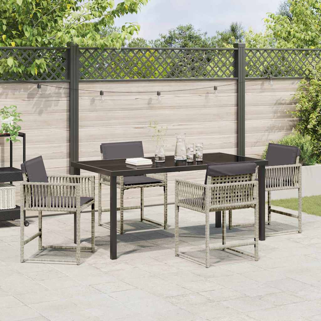Have Spisebordssæt 5 pcs Lysegrå polyrattan
