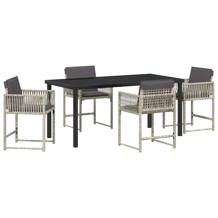 Have Spisebordssæt 5 pcs Lysegrå polyrattan