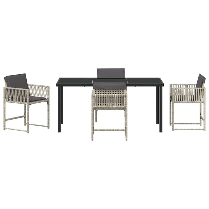 Have Spisebordssæt 5 pcs Lysegrå polyrattan