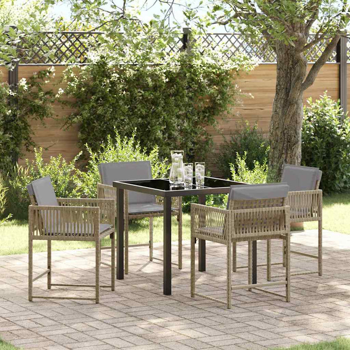Have Spisebordssæt 5 pcs Beige polyrattan
