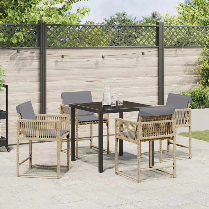 Have Spisebordssæt 5 pcs Beige polyrattan