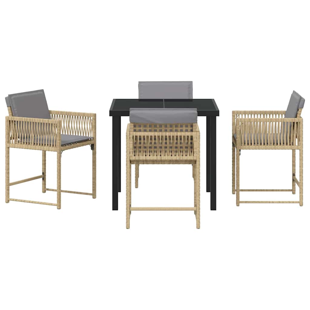 Have Spisebordssæt 5 pcs Beige polyrattan