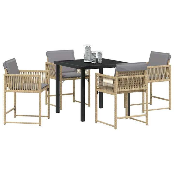 Have Spisebordssæt 5 pcs Beige polyrattan