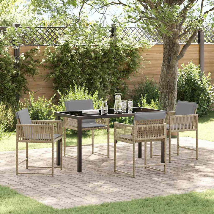 Have Spisebordssæt 5 pcs Beige polyrattan