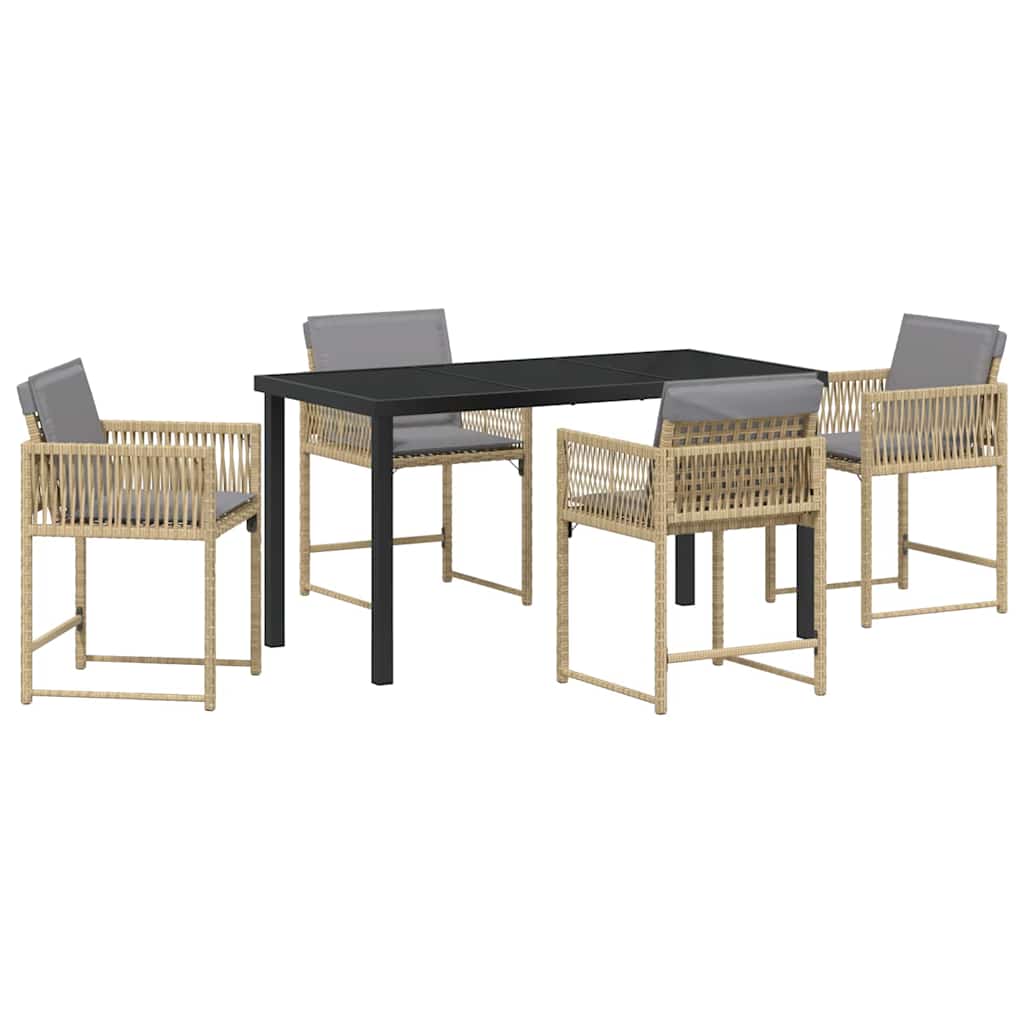 Have Spisebordssæt 5 pcs Beige polyrattan