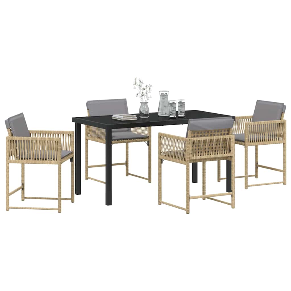Have Spisebordssæt 5 pcs Beige polyrattan