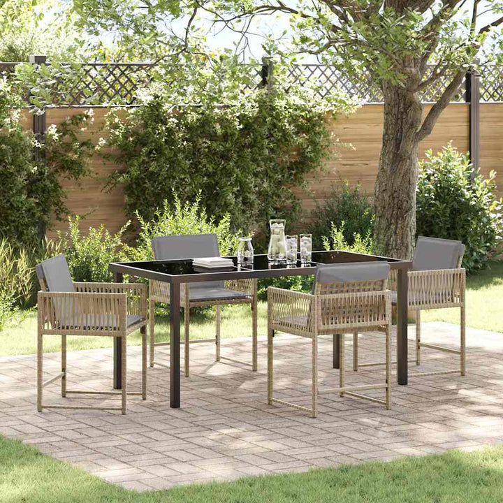 Have Spisebordssæt 5 pcs Beige polyrattan