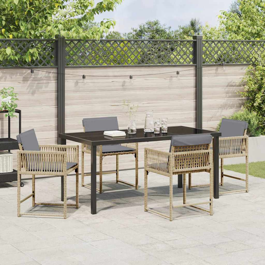 Have Spisebordssæt 5 pcs Beige polyrattan