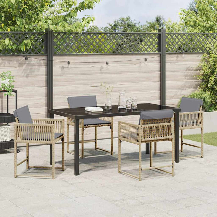 Have Spisebordssæt 5 pcs Beige polyrattan
