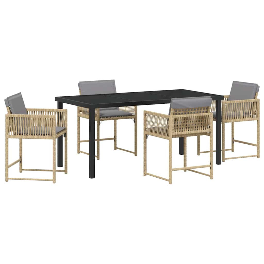 Have Spisebordssæt 5 pcs Beige polyrattan
