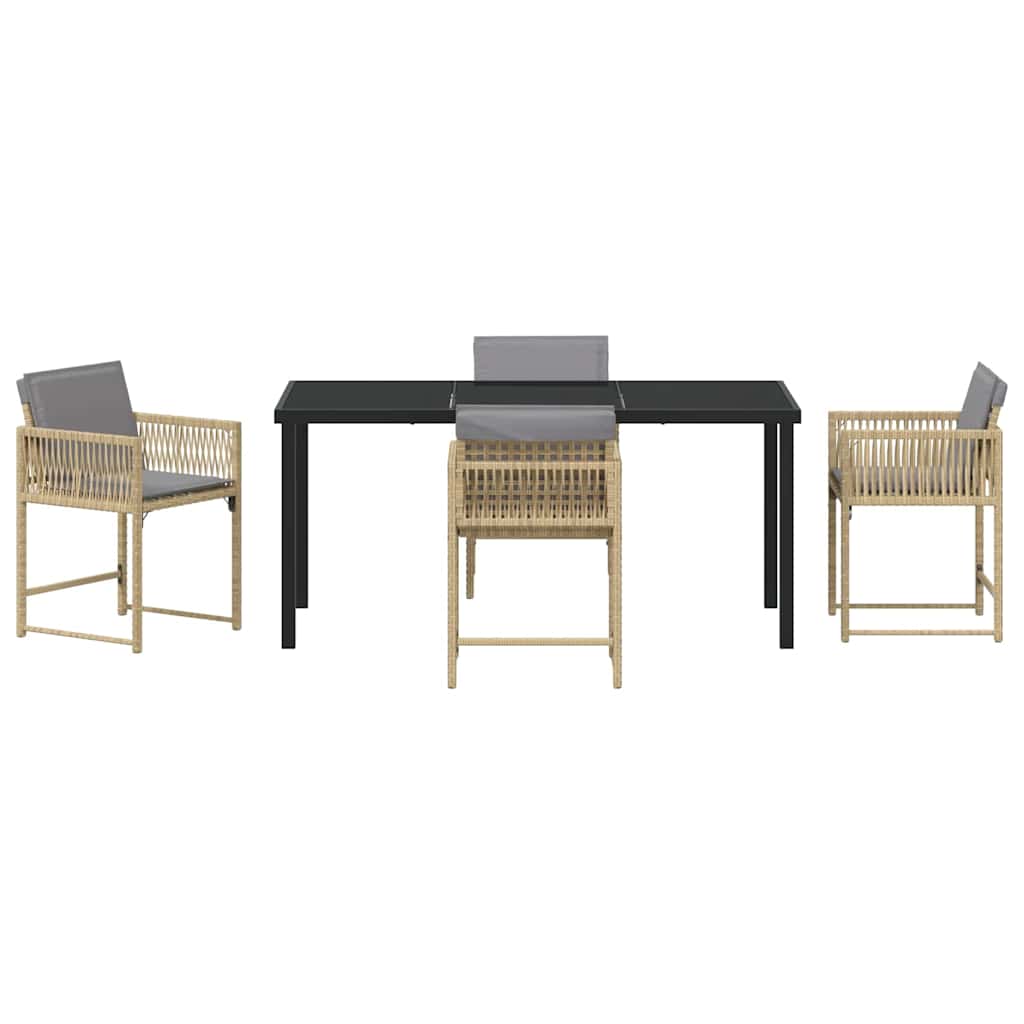 Have Spisebordssæt 5 pcs Beige polyrattan